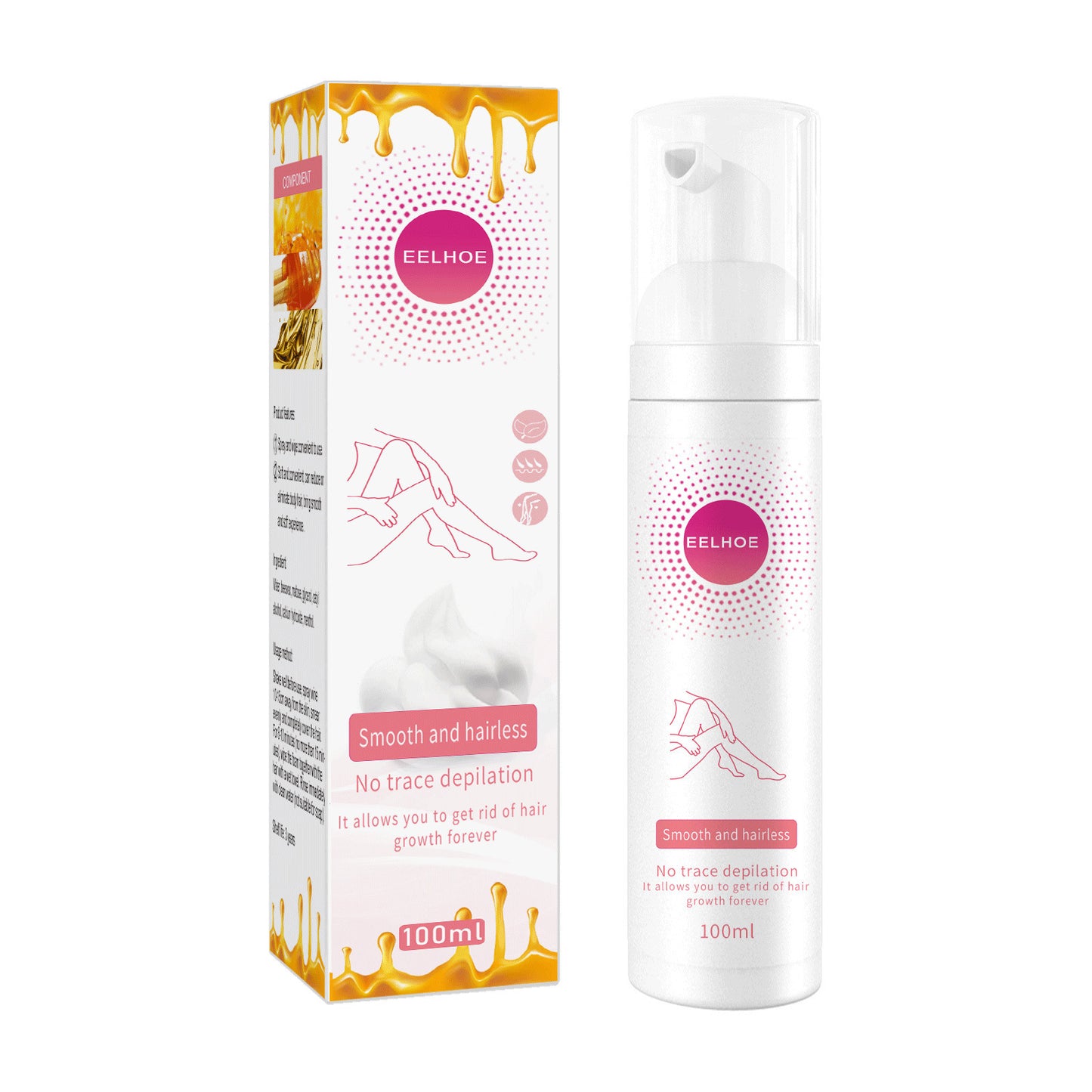 Mu Si Honey Hair Removal Spray Removes All Over The Body 100ml 1pc
