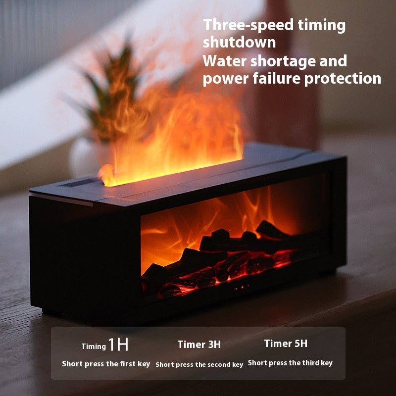 New Flame Aromatherapy Machine Colorful Essential Oil Humidifier 3D Flame Fireplace Machine