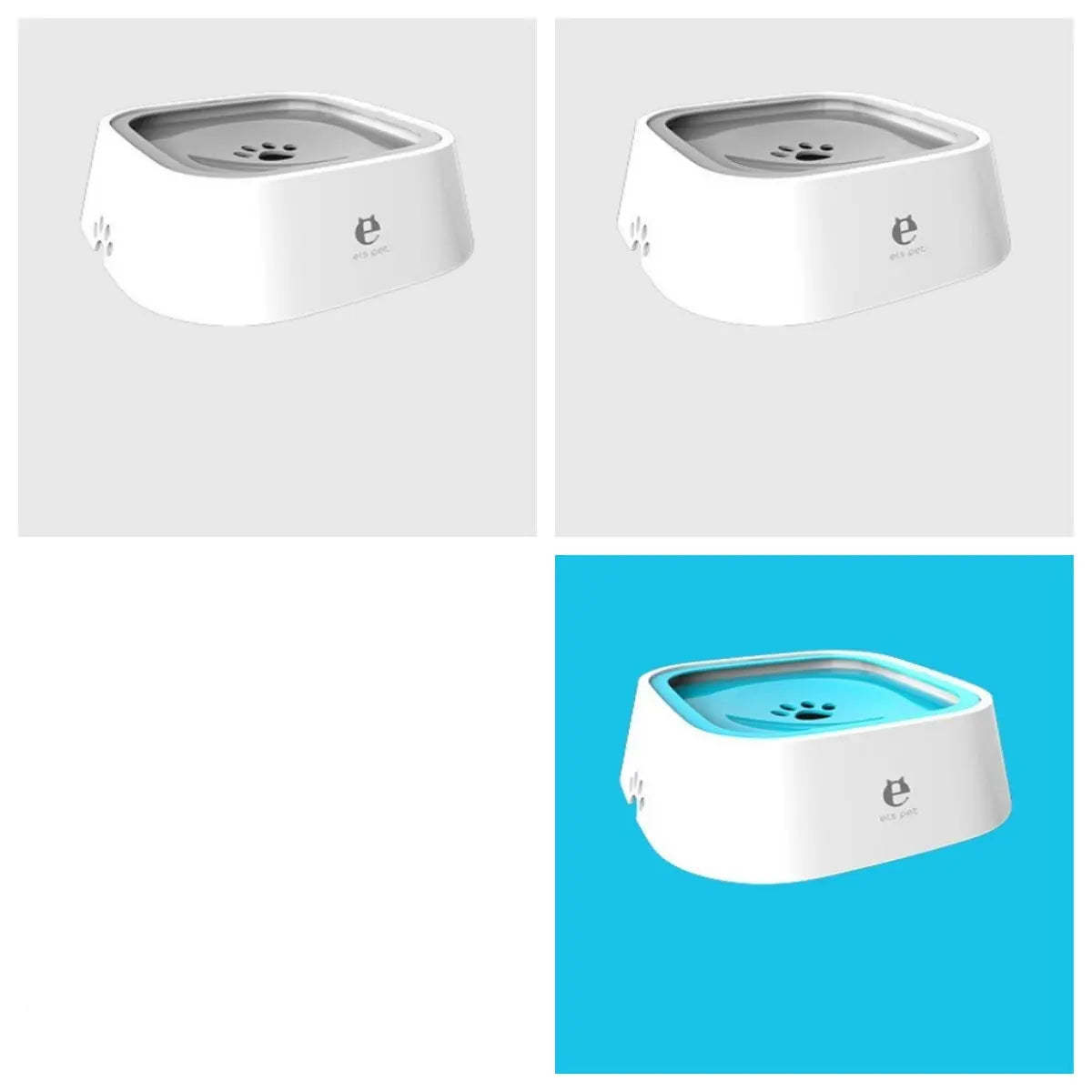 1.5L Cat Dog Water Bowl Carried Floating Bowl 1Blue2Grey