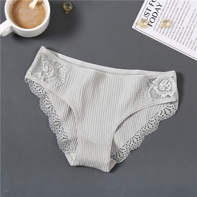 Pure Color Comfortable Plus Size Ladies Soft Underwear Light Grey2