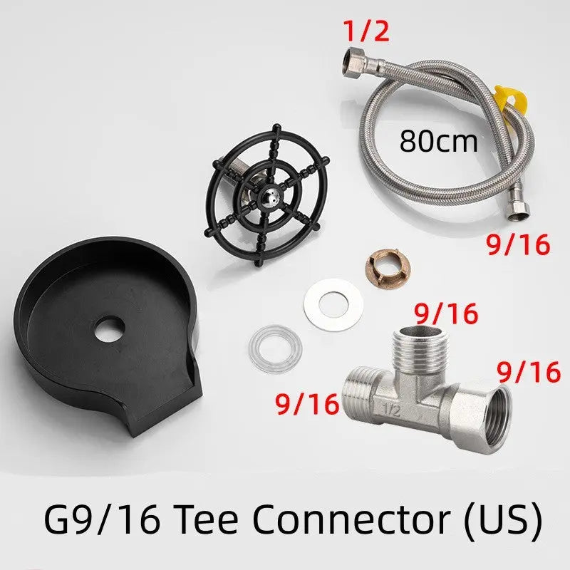 Bar Counter Cup Washer Sink High-pressure Spray Automatic G9 16Tee Connector US