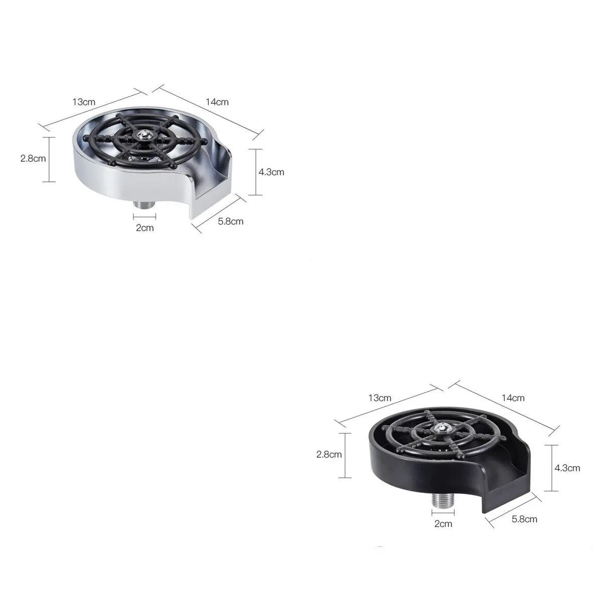 Bar Counter Cup Washer Sink High-pressure Spray Automatic Black and White