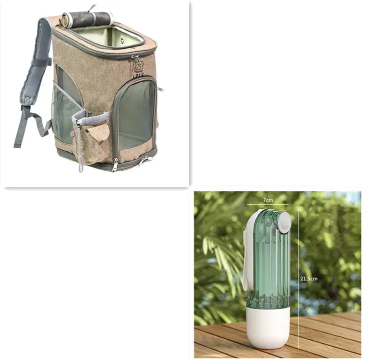 2 In 1 Pet Water Cup Green set