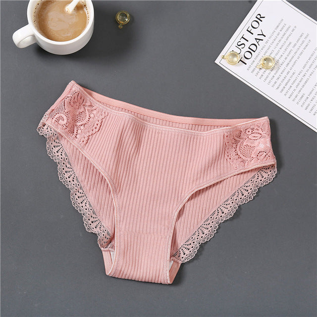 Pure Color Comfortable Plus Size Ladies Soft Underwear Pink2