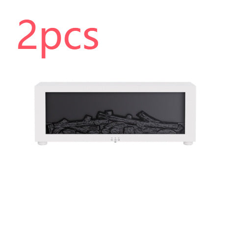 New Flame Aromatherapy Machine Colorful Essential Oil Humidifier 3D Flame Fireplace Machine White Gift Remote Control 2PCS
