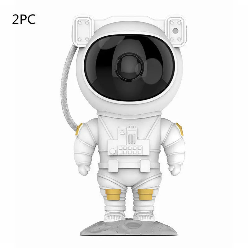Creative Astronaut Galaxy Starry Sky Projector Nightlight Bedroom Table Lamp White2PC