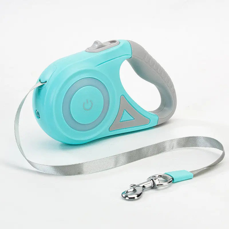 Dog Leash Retractable Leash And Dog Collar Spotlight Automatic Pet Dog Cat Green 5M Single traction rope