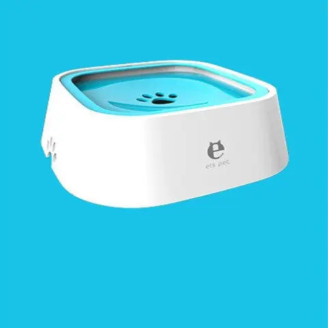 1.5L Cat Dog Water Bowl Carried Floating Bowl Blue