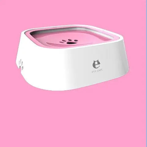 1.5L Cat Dog Water Bowl Carried Floating Bowl Pink