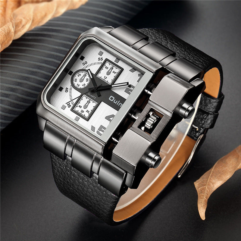 Quartz Watch Men's Watch OULM Casual Belt Men's Watch White