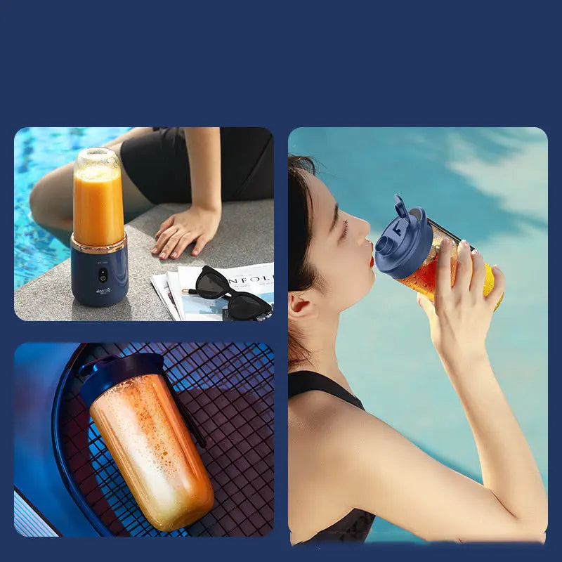 6 blade Portable Blender Mini Juicer Smoothie USB Charging Fruit Squeezer Blender