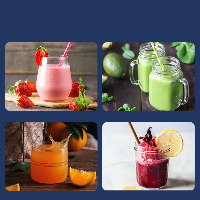 6 blade Portable Blender Mini Juicer Smoothie USB Charging Fruit Squeezer Blender