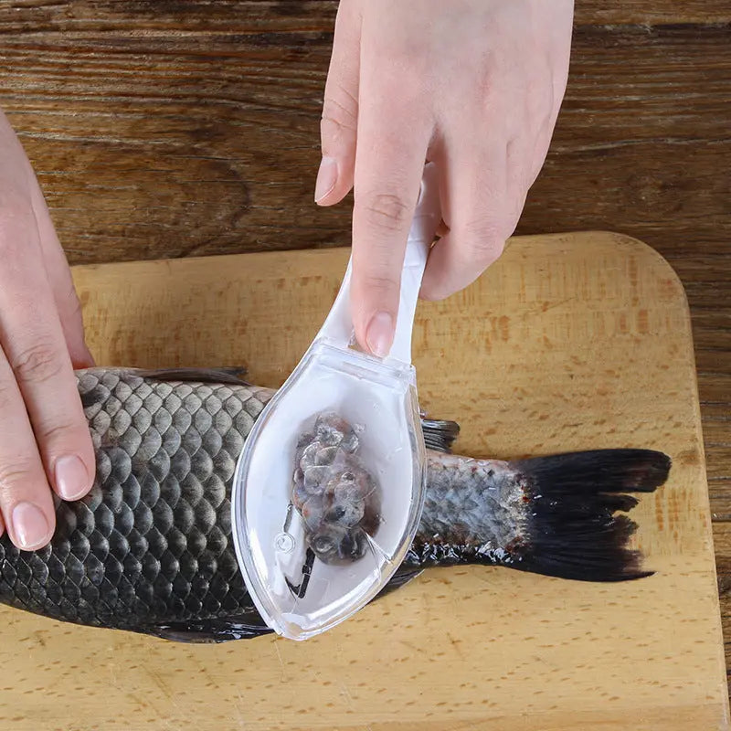 Fish Skin Brush Scraping 16x5.5x4.2cm white