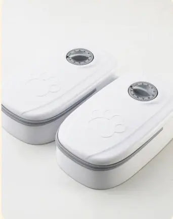 Automatic Pet Feeder Smart Food Dispenser For Cats Dogs Grey Double meal