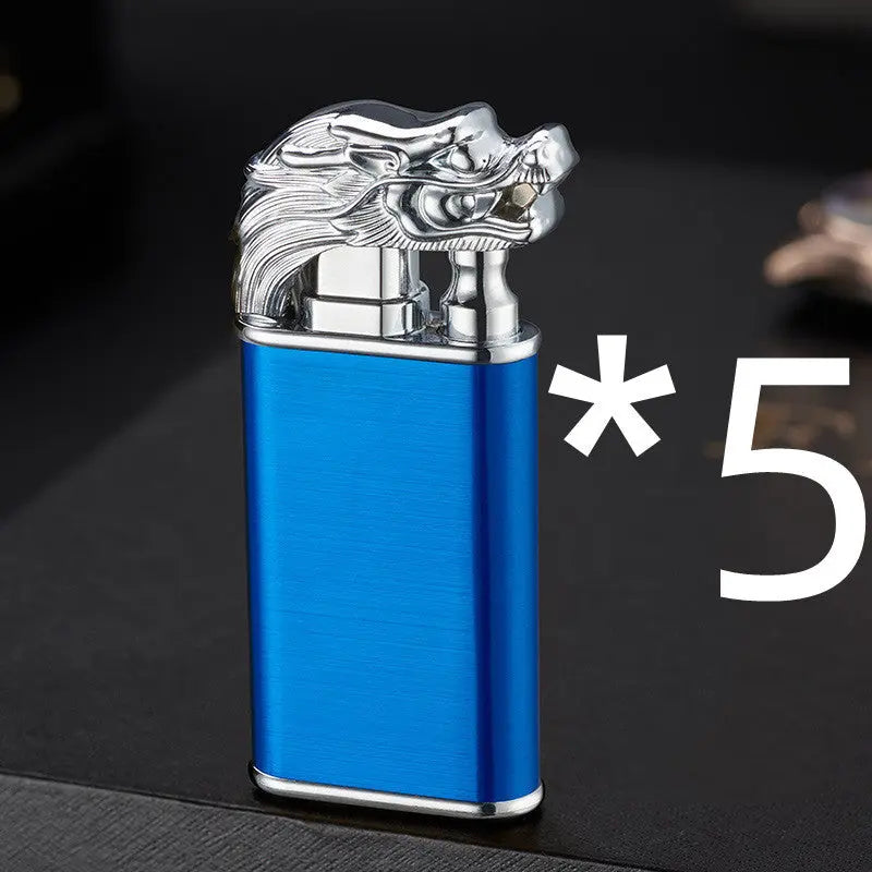 Creative Blue Flame Lighter Dolphin Dragon Tiger Blue faucet 5PCS