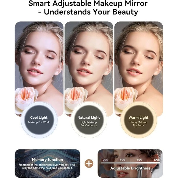 Travel Makeup Bag With LED Mirror