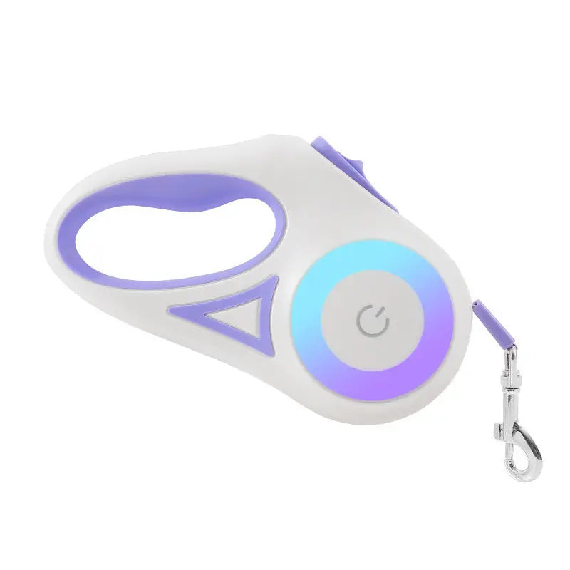 Dog Leash Retractable Leash And Dog Collar Spotlight Automatic Pet Dog Cat Purple 3M Single traction rope