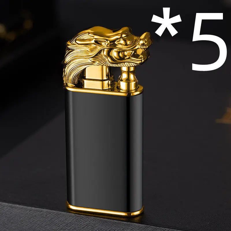 Creative Blue Flame Lighter Dolphin Dragon Tiger Business black faucet 5PCS
