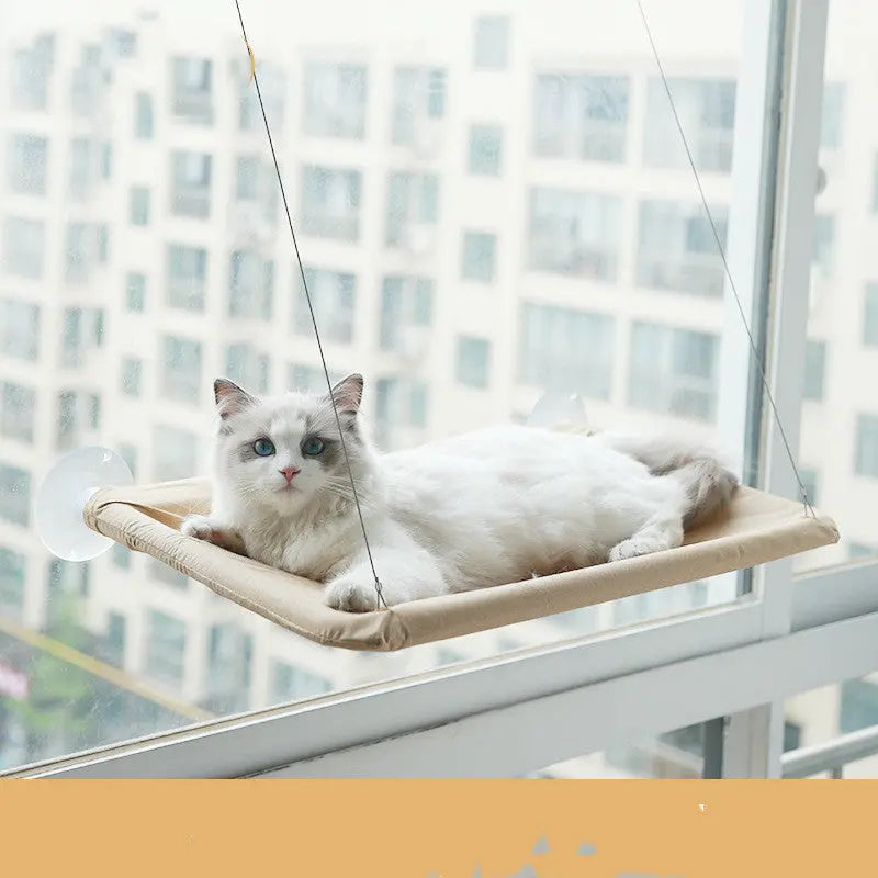 Pet Litter Sucker Hanging Cat Window Hammock Khaki