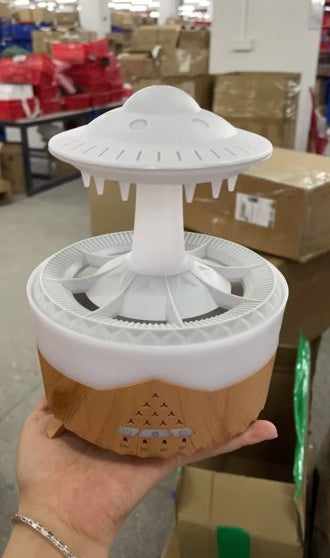 New UFO Raindrop Humidifier Water Drop Air Humidifier USB Home Decor Wood grain