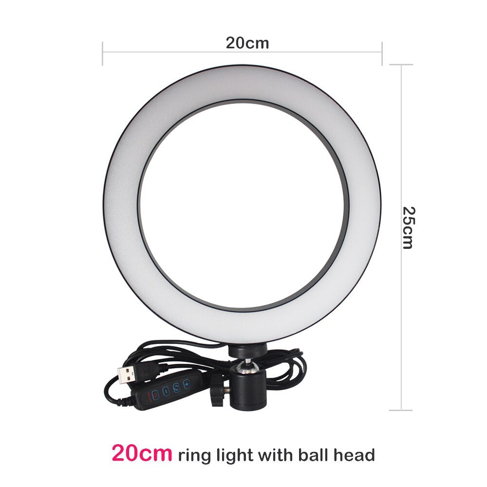 Compatible with Apple, Tripod Fill Light Live Bracket Beauty Light Set Ring Light 20cmA