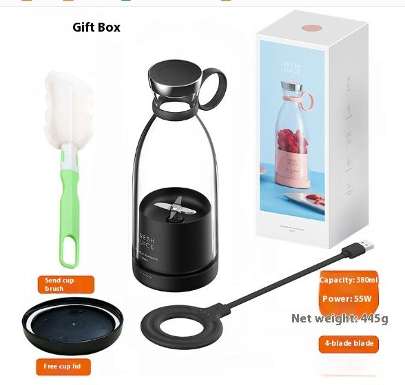 350ML Electric Juicer Blender Mixer USB Rechargeable Machine Household Black
