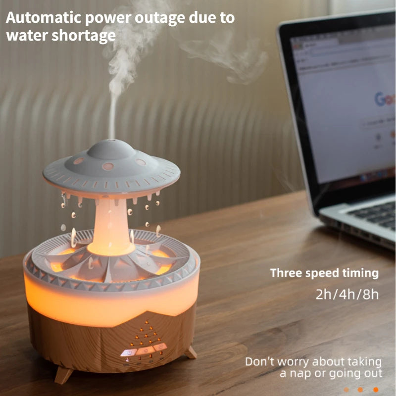 New UFO Raindrop Humidifier Water Drop Air Humidifier USB Home Decor
