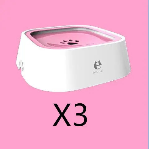 1.5L Cat Dog Water Bowl Carried Floating Bowl Pink 3pcs