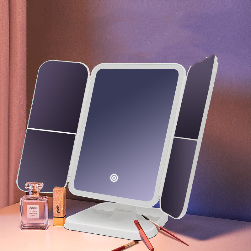 Smart Mirror Desktop Led With Lamp Home Desktop Folding Light 180rotating simple model USB
