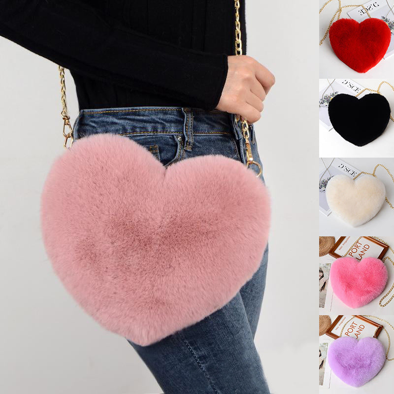 Love Bags For Women Plush Chain Shoulder Bags Party Bag