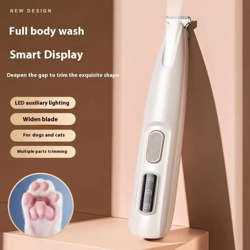 Pets Dog Paw Trimmer With LED Light Fully Waterproof Pet Hair Trimmer