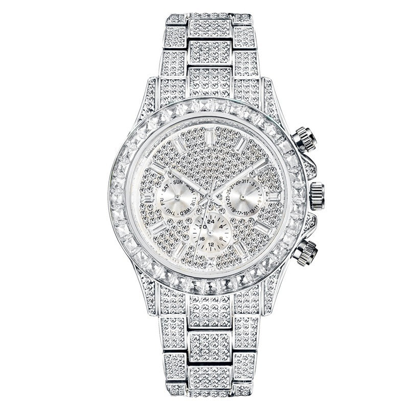 Women's Watch Disc Quartz Movement Simple Casual Business Steel Band Silver