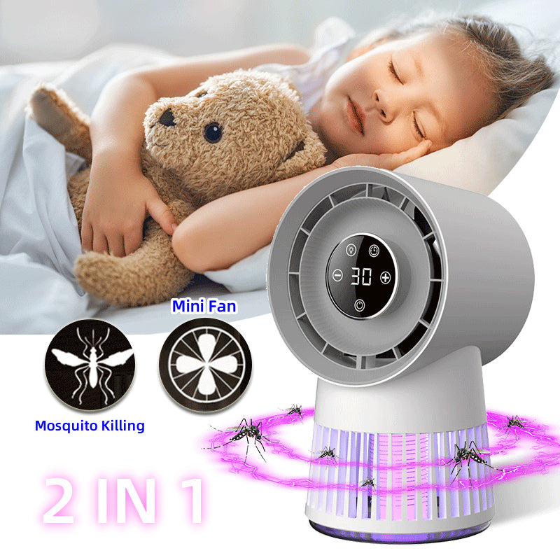 Creative 2-in-1 Mosquito Killing Mini Desk Fan Electric Mosquito Killer USB Rechargeable Fan