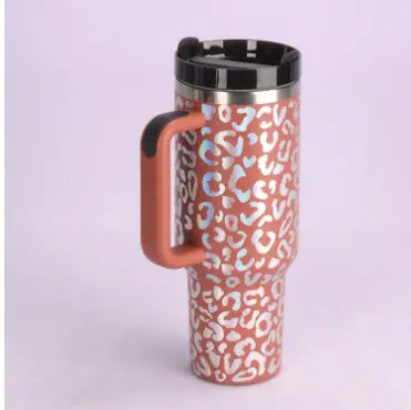 40 Oz Tumbler With Handle Straw Insulated Rust 1200ML 1PC