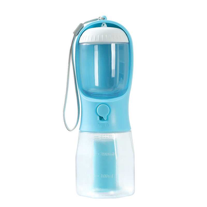Dog Water Cup Drinking Food Garbage Bag Three-in-one Portable Pet Cups 300ml Garbage Bag Turquoise