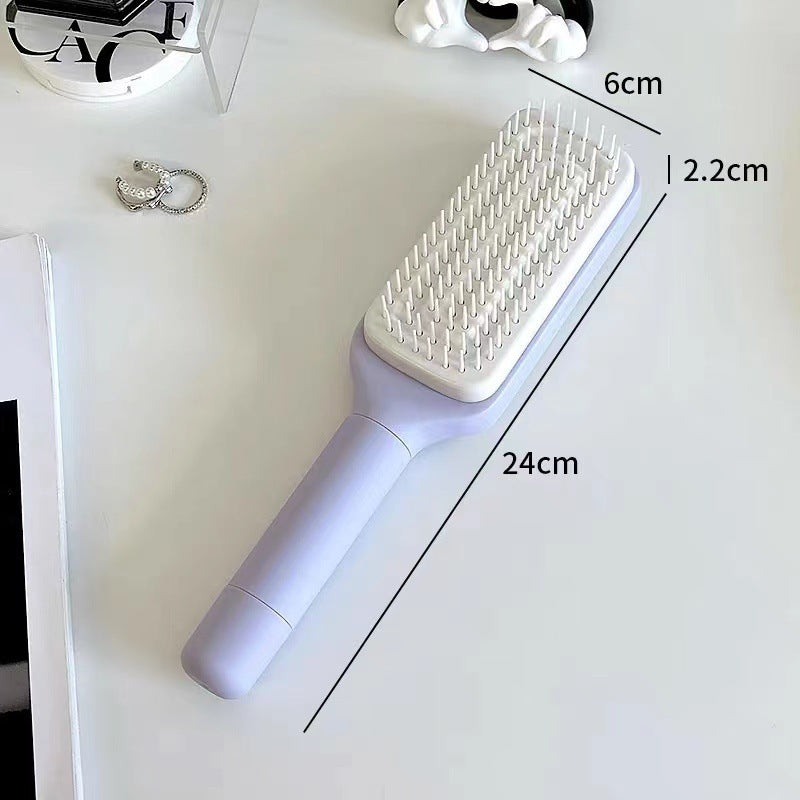 4 In 1 Self Cleaning Hair Brush Roland Purple