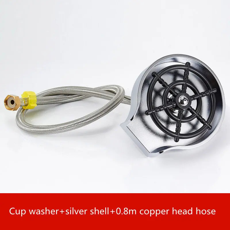 Bar Counter Cup Washer Sink High-pressure Spray Automatic White set