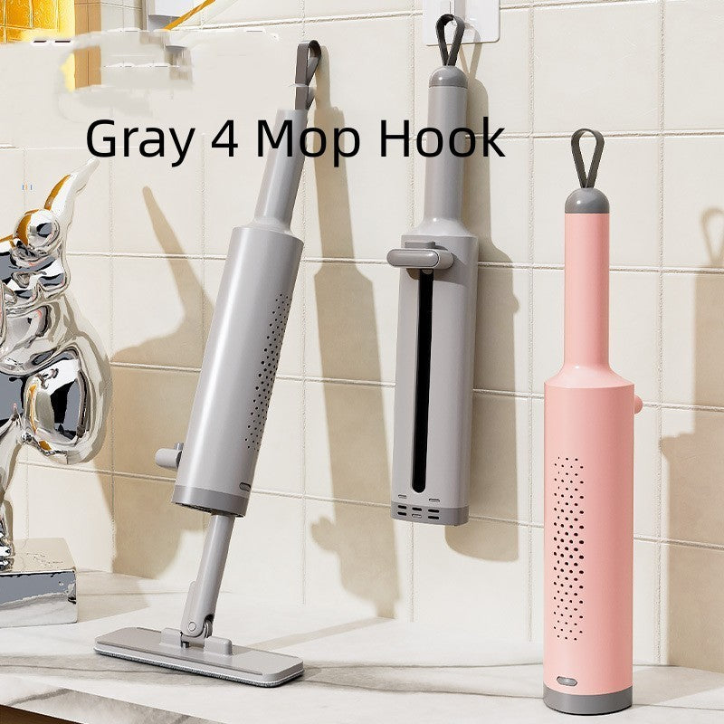 Rotatable Self-Squeeze Mini Mop With Crevice Brush Hand Wash-Free Flat Squeeze Mop For Floor Cleaning Gray 4 Mop Hook