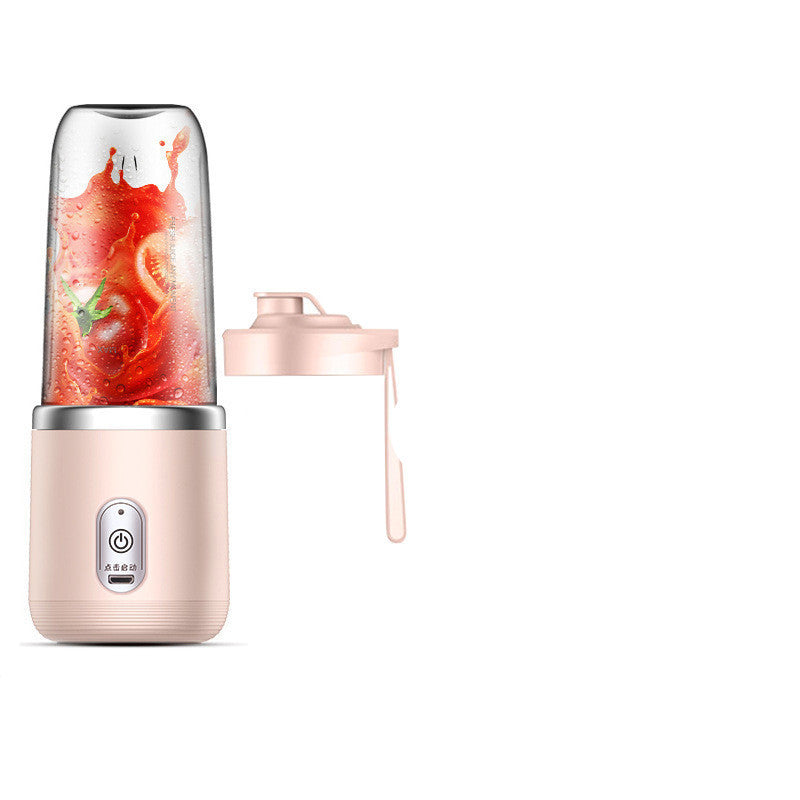 Portable Rechargeable Small Household Juice Cup Single Cup Lid pink USB