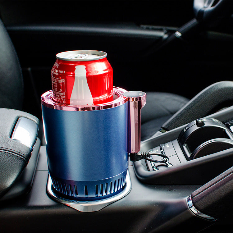 2 In 1 Car Heating Cooling Smart Car Cup Holder Digital Temperature Display Drink Cup Warmer Cooler Mini Car Refrigerator