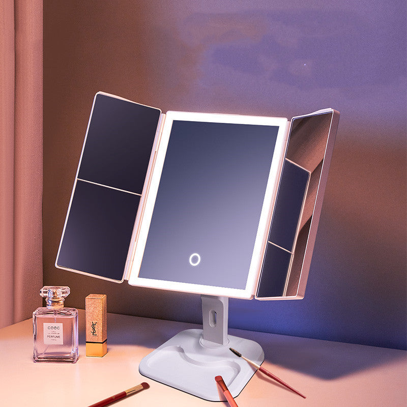 Smart Mirror Desktop Led With Lamp Home Desktop Folding Light 180rotation upgrade USB