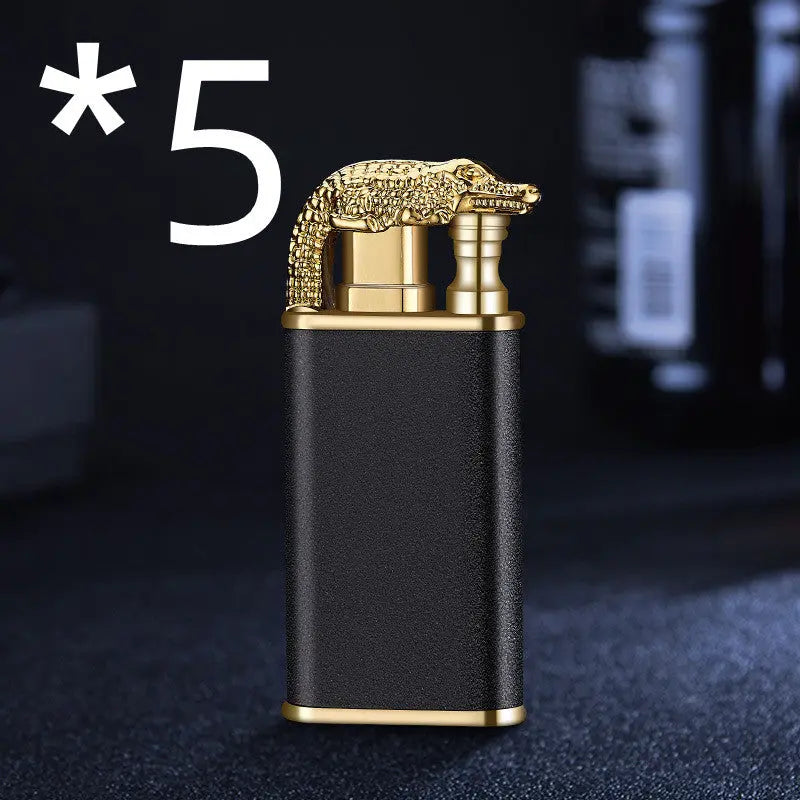 Creative Blue Flame Lighter Dolphin Dragon Tiger Black Scrub Crocodile bk872 5PCS