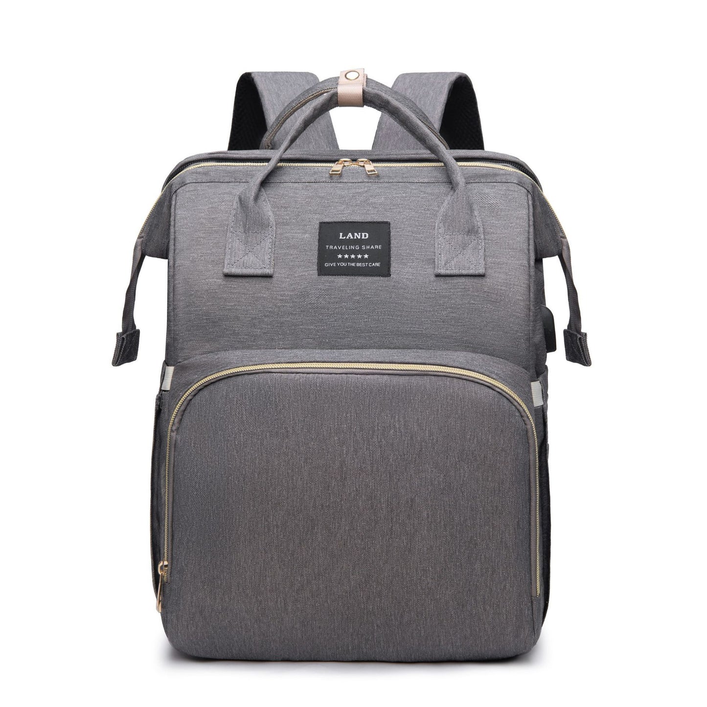 New Mummy Baby Crib Backpack Large Capacity Out Milk Insulated Bag Women Gray Send Toys