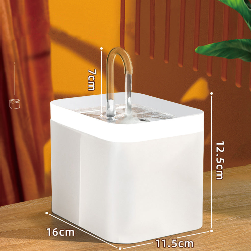 Automatic Cat Water Fountain Auto Filter USB Electricl 1.5LWater Dispenser Transparent