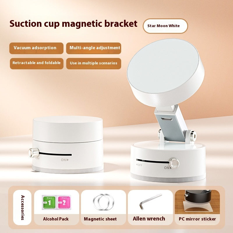 Foldable Magnetic Vacuum Car Phone Holder Foldable For Smart Phone Star Moon White