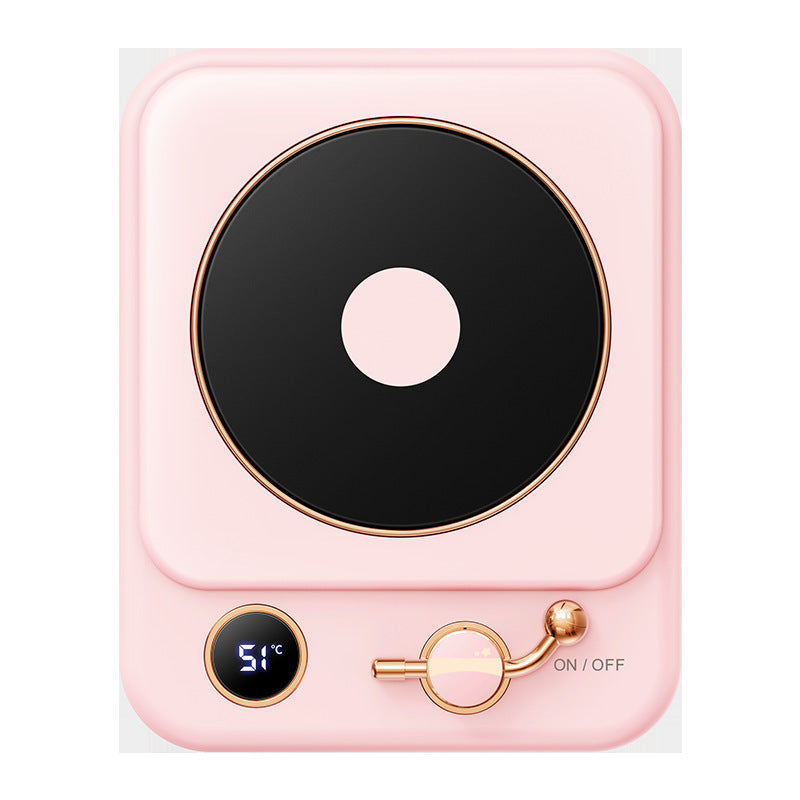 Milk Heating Insulation Base Desktop Digital Display Warming Pad Pink plated collaterals