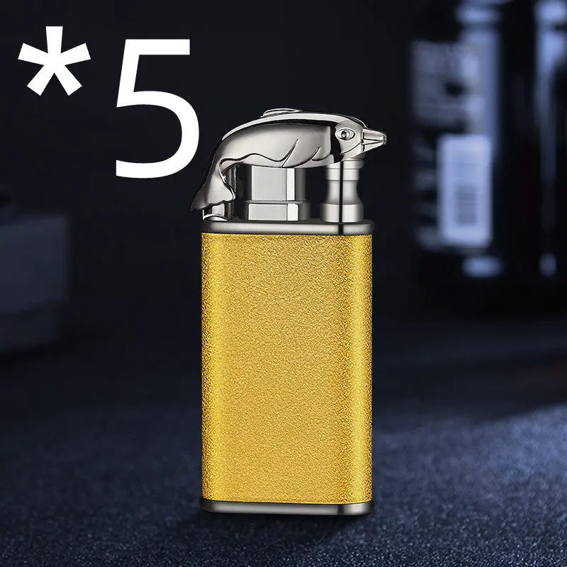 Creative Blue Flame Lighter Dolphin Dragon Tiger Gold Scrub Dolphin bk872 5PCS