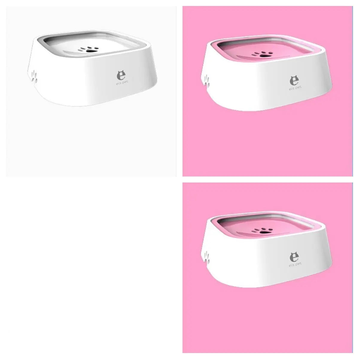 1.5L Cat Dog Water Bowl Carried Floating Bowl 2Pink1White