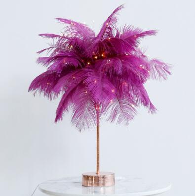 Feather Lamp Nordic Desk Lamp Bedroom Bedside Feather Table Lamp