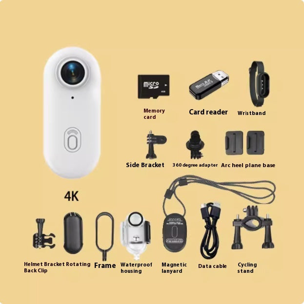 Outdoor Sports Camera In Helmet Motorcycle Bike Sport Mini Filming Bicycle Action 4K Professional Body Cam And Video Cameras White 4K 128G